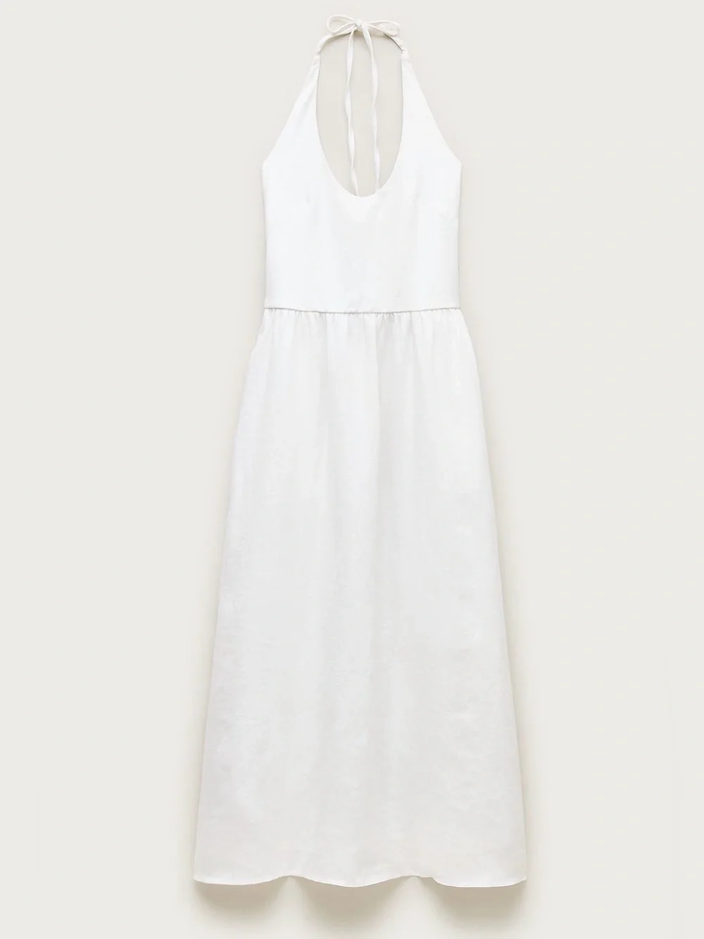 J.Crew Mixy Halter Dress Women S White Linen Cotton Maxi Pockets NWT